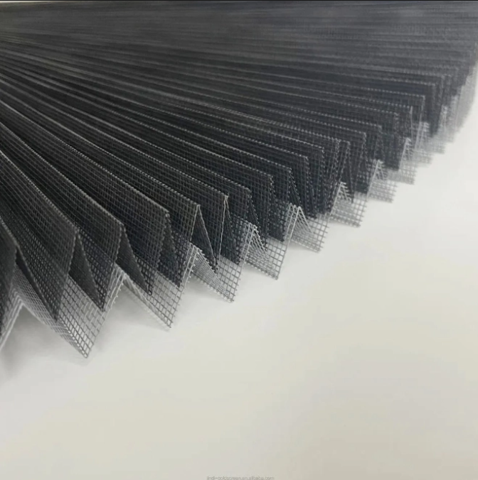 retractable pleated screen mesh